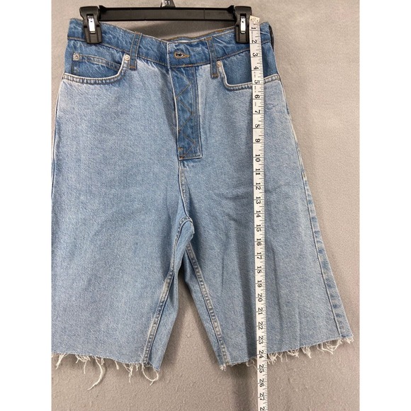 Topman Shorts Mens Sz 28 Slim Cut Off Denim Shorts Raw Hem Pockets Button Fly‎ - Picture 9 of 11